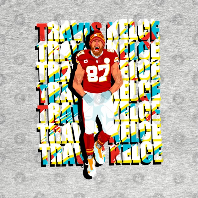 Travis KELCE celebrate by Mic jr